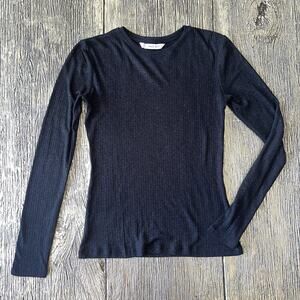 MNG By Mango Sweater Womens Black XS Pullover Mock Neck Long Sleeve